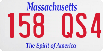 MA license plate 158QS4