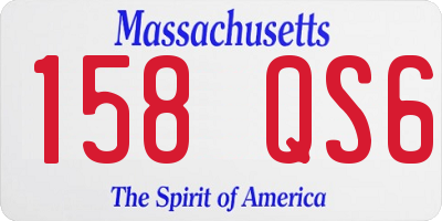 MA license plate 158QS6