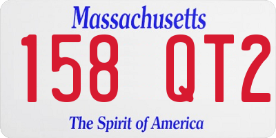 MA license plate 158QT2