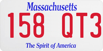MA license plate 158QT3