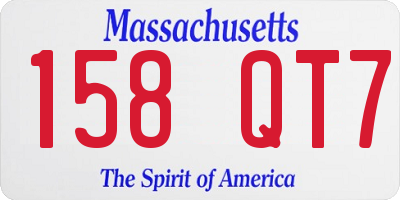 MA license plate 158QT7