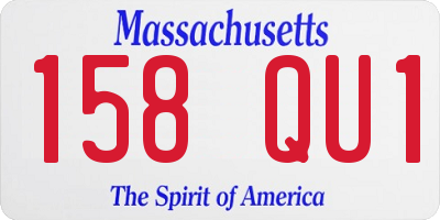 MA license plate 158QU1