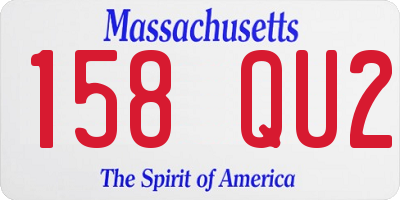 MA license plate 158QU2