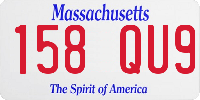 MA license plate 158QU9