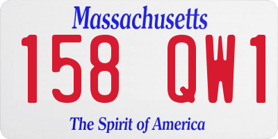 MA license plate 158QW1