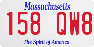 MA license plate 158QW8