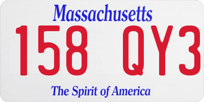 MA license plate 158QY3