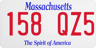 MA license plate 158QZ5
