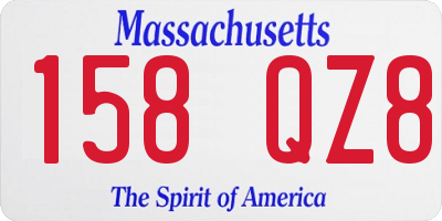 MA license plate 158QZ8