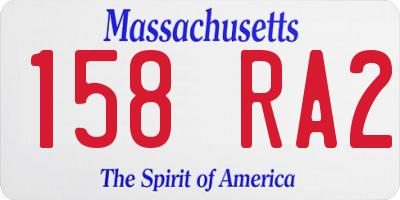 MA license plate 158RA2