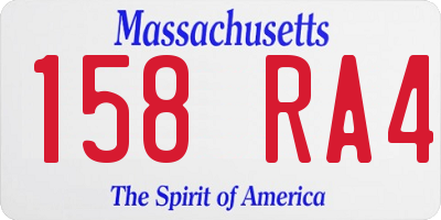 MA license plate 158RA4