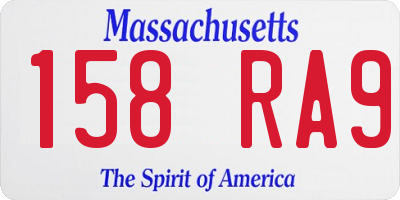 MA license plate 158RA9