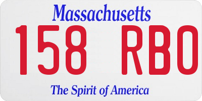 MA license plate 158RB0