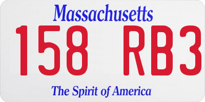 MA license plate 158RB3
