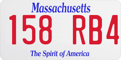 MA license plate 158RB4
