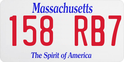 MA license plate 158RB7