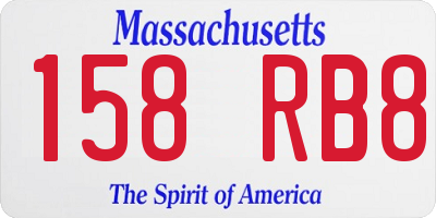 MA license plate 158RB8