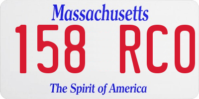 MA license plate 158RC0