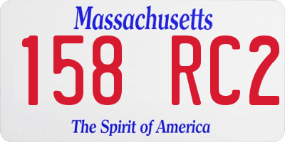 MA license plate 158RC2