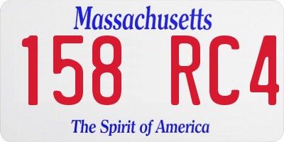 MA license plate 158RC4