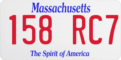 MA license plate 158RC7