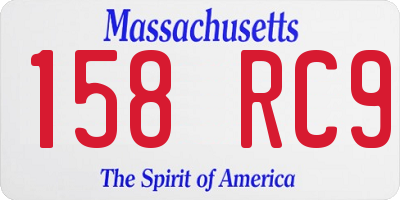 MA license plate 158RC9