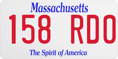 MA license plate 158RD0