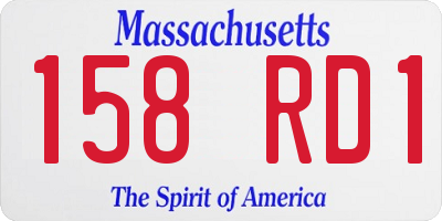 MA license plate 158RD1
