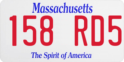 MA license plate 158RD5