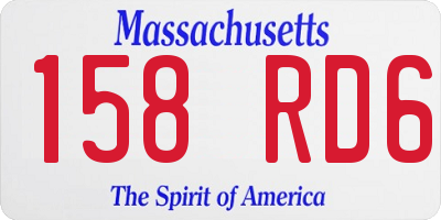 MA license plate 158RD6