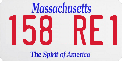 MA license plate 158RE1