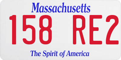 MA license plate 158RE2