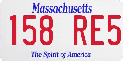 MA license plate 158RE5