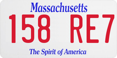MA license plate 158RE7