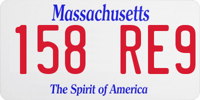 MA license plate 158RE9