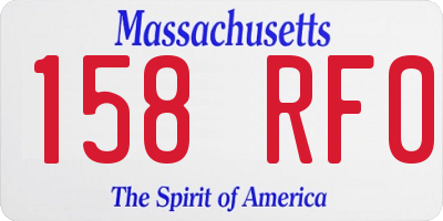 MA license plate 158RF0