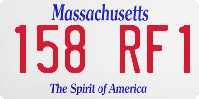 MA license plate 158RF1