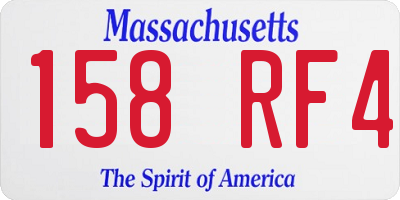 MA license plate 158RF4