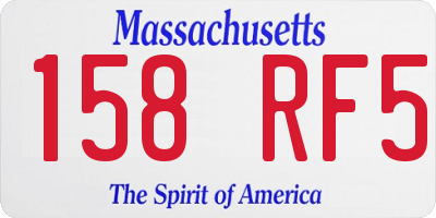 MA license plate 158RF5