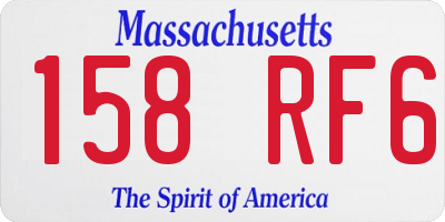 MA license plate 158RF6
