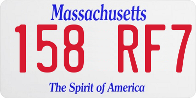 MA license plate 158RF7