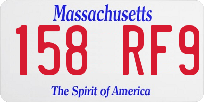 MA license plate 158RF9