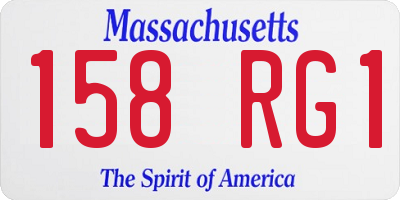 MA license plate 158RG1