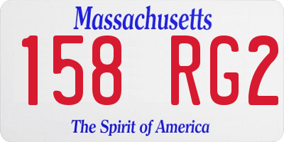 MA license plate 158RG2