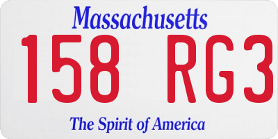 MA license plate 158RG3