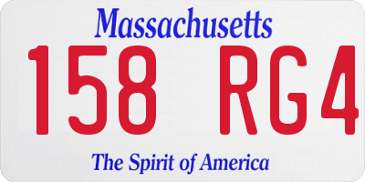MA license plate 158RG4
