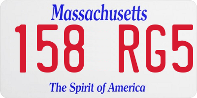 MA license plate 158RG5