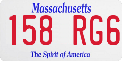 MA license plate 158RG6