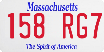 MA license plate 158RG7