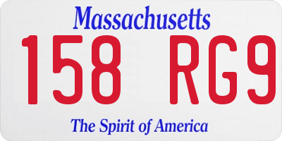 MA license plate 158RG9